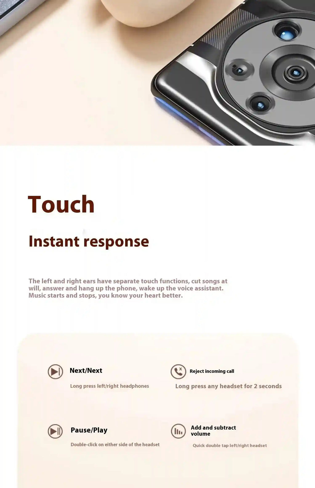 Tidesmit Wireless Bluetooth Earbuds with LED Power Display Tidesmit