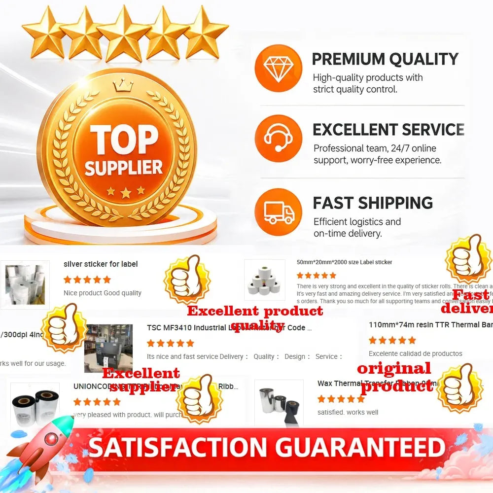 Service quality promotional infographic featuring gold stars and premium supplier badges