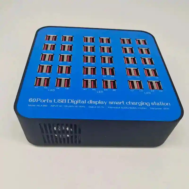 60-Port 300W USB Charging Station - Multi-Device Hub for EU/UK/US/AU Tidesmit