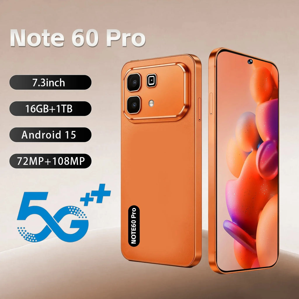 2026 Note 60 Pro Android smartphone 7.3 inch screen with 16GB RAM and 108MP camera, gallery view 3