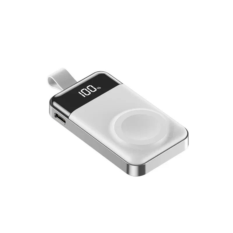Portable Apple Watch Charger - Fast Wireless Power Bank Silver Sliver Tidesmit