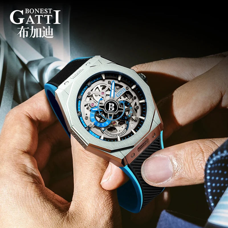 BONEST GATTI  Hot Sale Japan Citizen Movement Men Fashion Sport Automatic Mechanical Watch