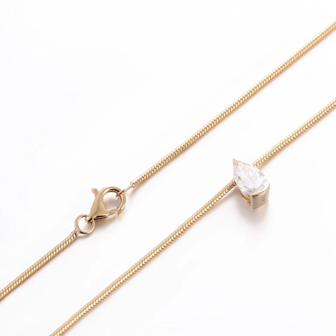 Fine Jewelry 18k 14k 10k  Gold Chain Pendant Necklaces 1 2 3 Carat Pear Cut  Lab Diamond Necklace VVS D CVD Diamond Necklace Set