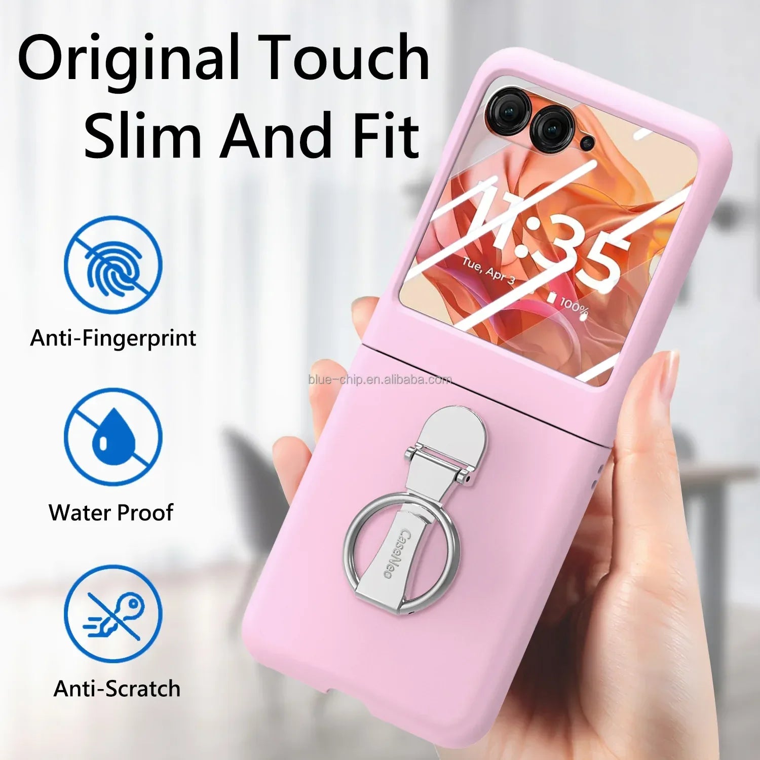Motorola Razr 50 Ultra Case with Screen Protector - Pink Ring Tidesmit