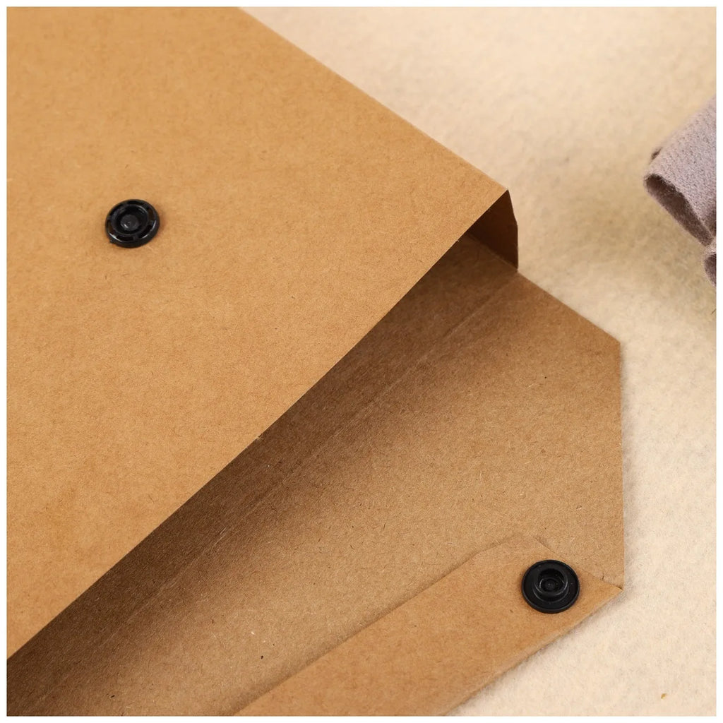 Custom Flat Bottom Stand Pouch Snap Button Recyclable Biodegradable Kraft Paper Clothing Envelope Mailing Bag Protection Grocery