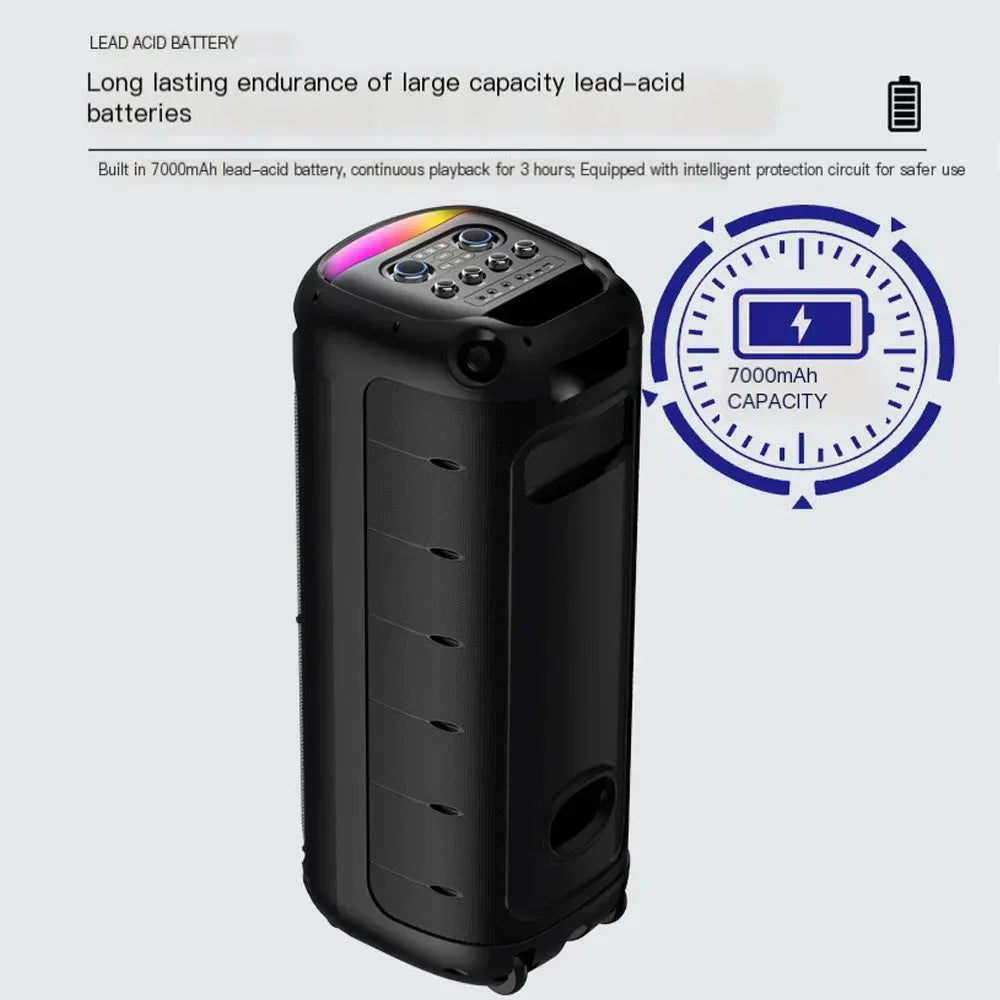 Portable Bluetooth Speaker 100W Dual 8-Inch Bass with Wireless Audio My Store