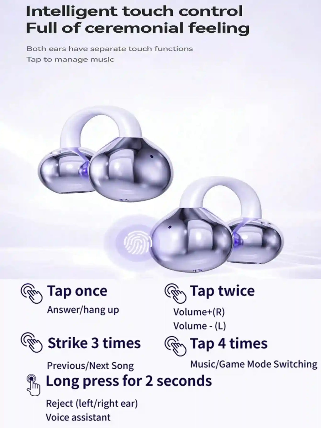 Clip-On Wireless Sport Earbuds CM79 by Tidesmit Tidesmit