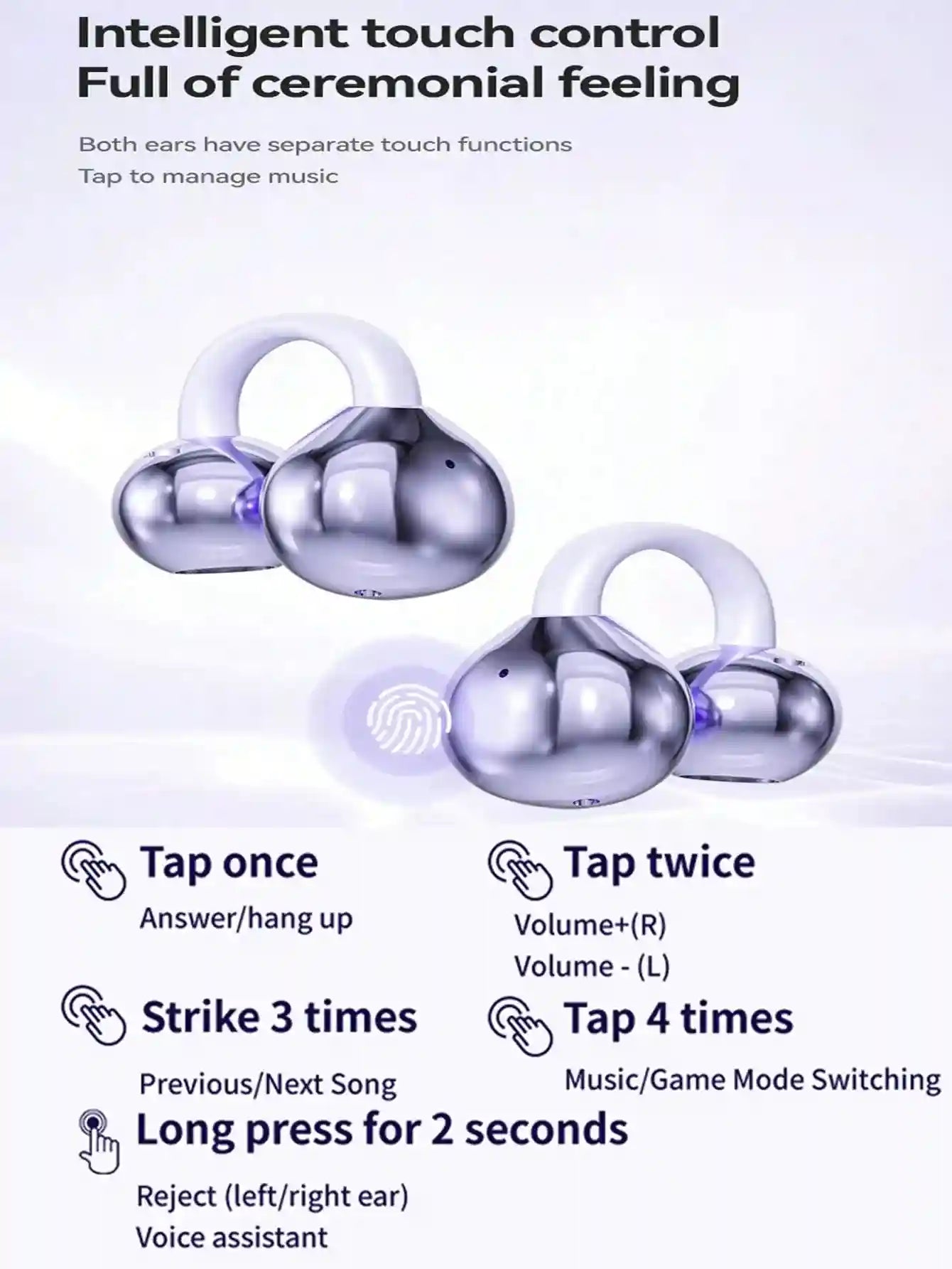 Clip-On Wireless Sport Earbuds CM79 by Tidesmit Tidesmit