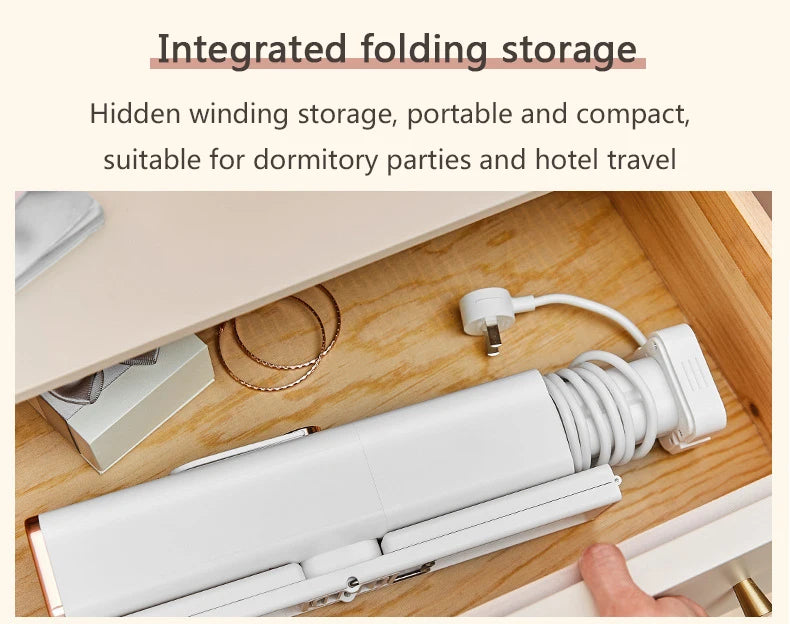 Tidesmit portable retractable clothes dryer and shoe drying machine with folding hanger for quilt warming and mite removal