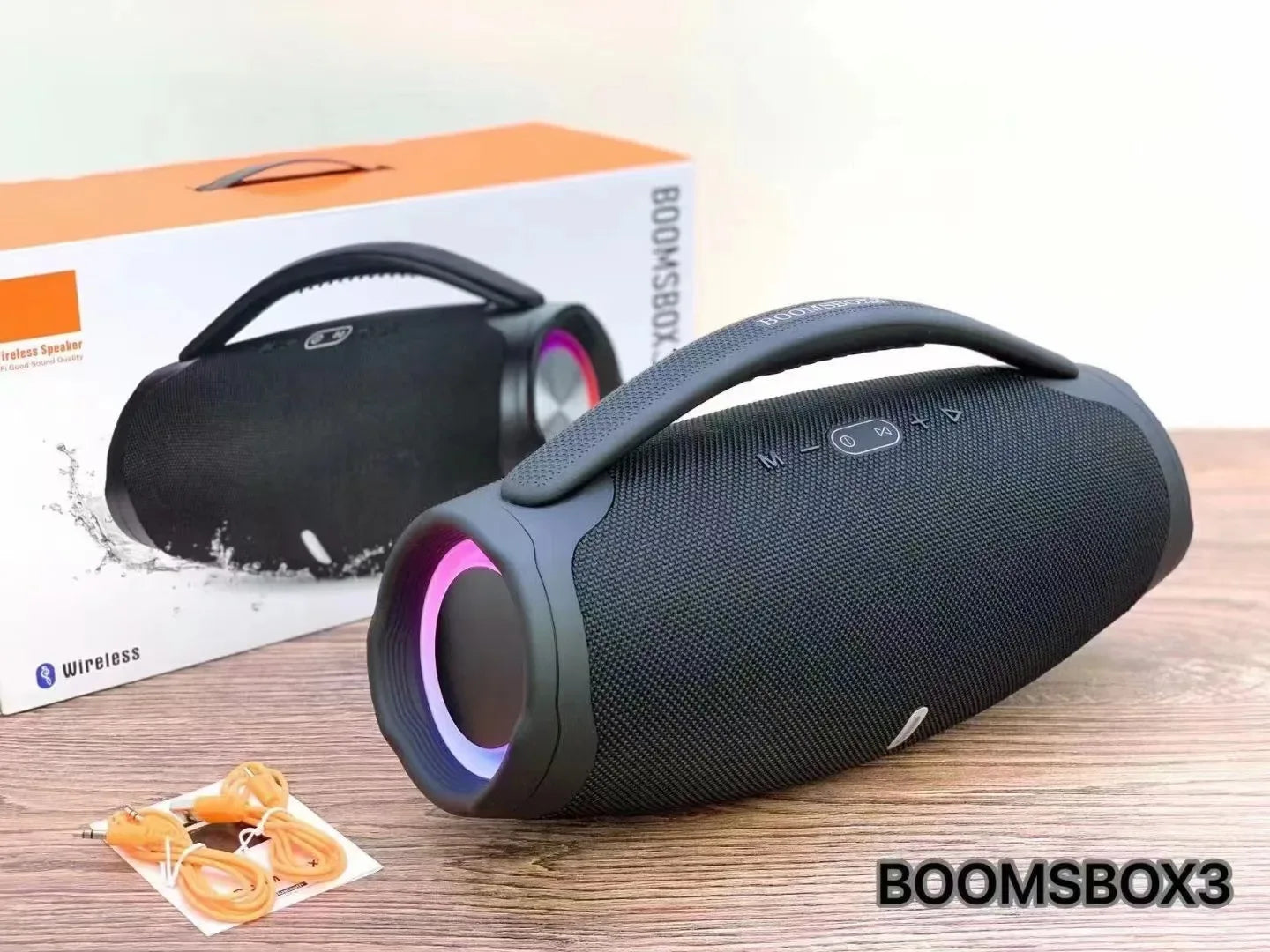 Portable Bluetooth Speaker 40W Waterproof Outdoor - Black Plastic My Store