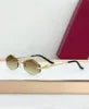 Luxury Designer Sunglasses for Men and Women Frameless Gold Titanium Metal Frame with UV400 Protection Fashionable Brand Case
