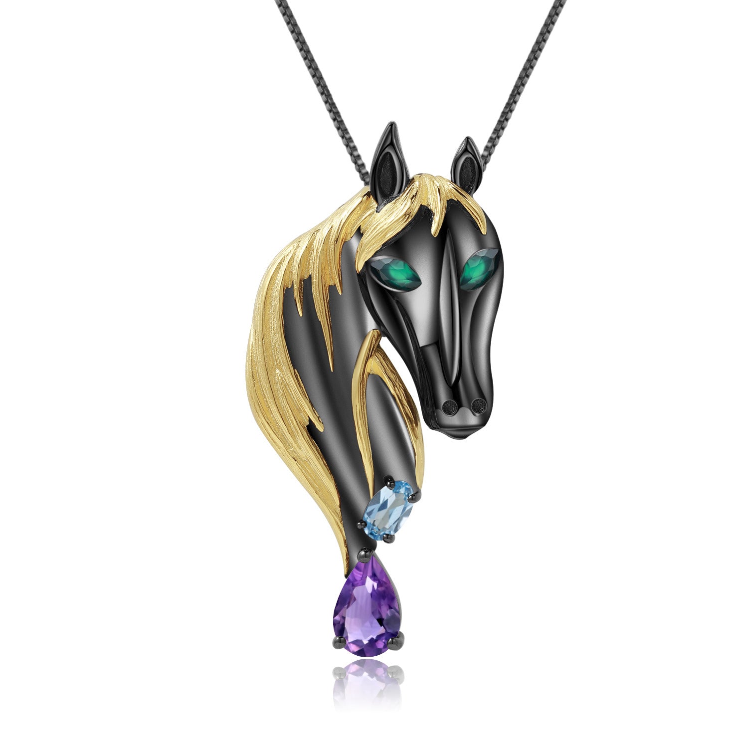 TIANSHE Italy High-end Design Horse Brooch Pendant Necklace Fashion Personality S925 Pure Silver Jewelry Accessories