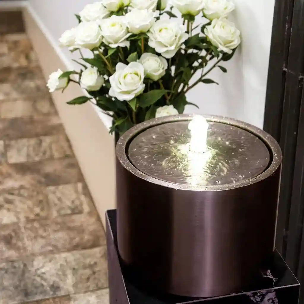 Waterfall Fountain with LED Lights - Smart Silver 30cm - Tidesmit Tidesmit