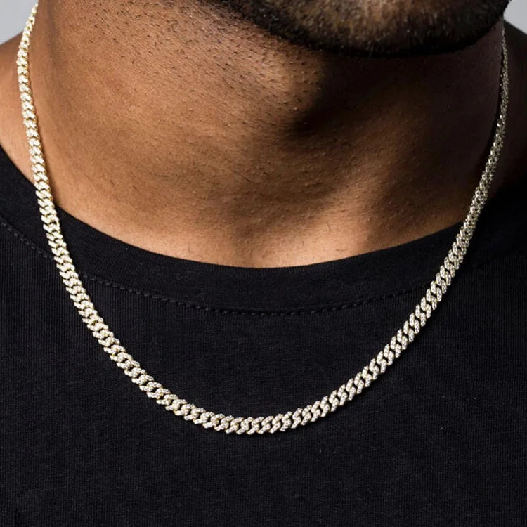 Wholesale Hip Hop Jewelry 8mm 10mm 12mm VVS Diamond Necklace Dropshipping Silver Iced Out Cuban Link Moissanite Chain