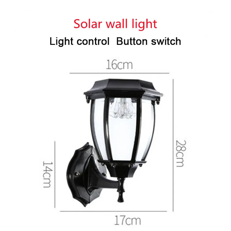 Solar Garden Decoration Outdoor LED Wall Light Street Outdoor Solar Panel Waterproof Sunlight Wall Lamps Solar Spotlights