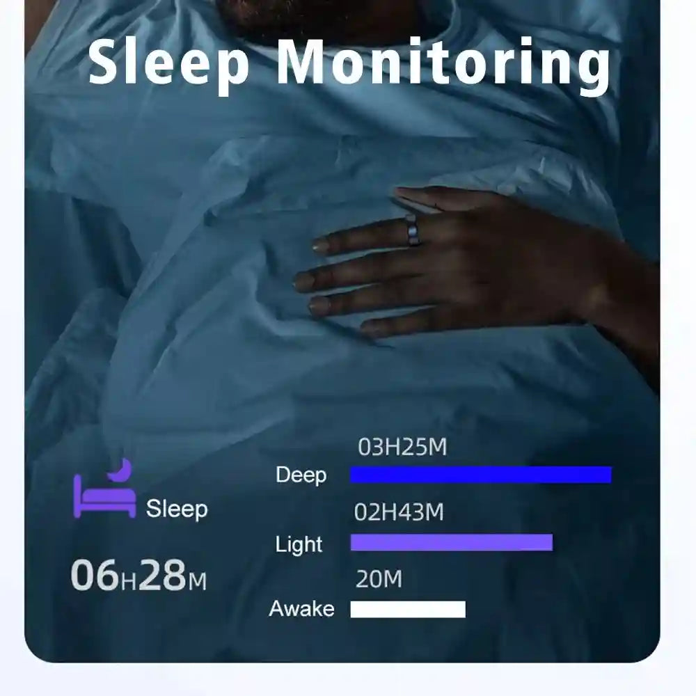 Smart Health Ring R06 - Heart Rate and Blood Oxygen Tracker (Gold) Tidesmit