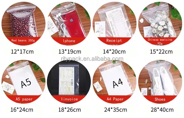 Zip Bags 100 Count 2 Mil Clear Zip Plastic Poly Bags with Resealable Lock Seal Zipper for Food Jewelry Clothing Small Business