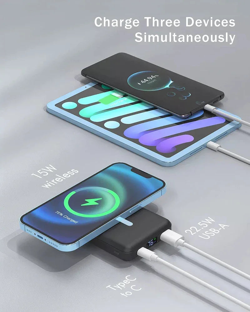 Magnetic Power Bank 10000mAh - 15W Wireless Fast Charging - Tidesmit Tidesmit