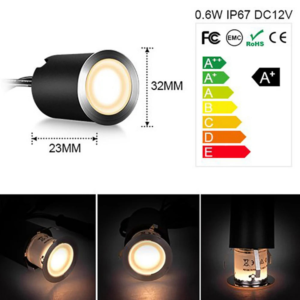 6pcs 8pcs Solar LED Deck Light Waterproof Underground Lamp Garden Buried Lamp Outside Recessed Stair Lamp Floor Wall Spotlight