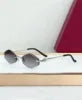 Luxury Designer Sunglasses for Men and Women Frameless Gold Titanium Metal Frame with UV400 Protection Fashionable Brand Case