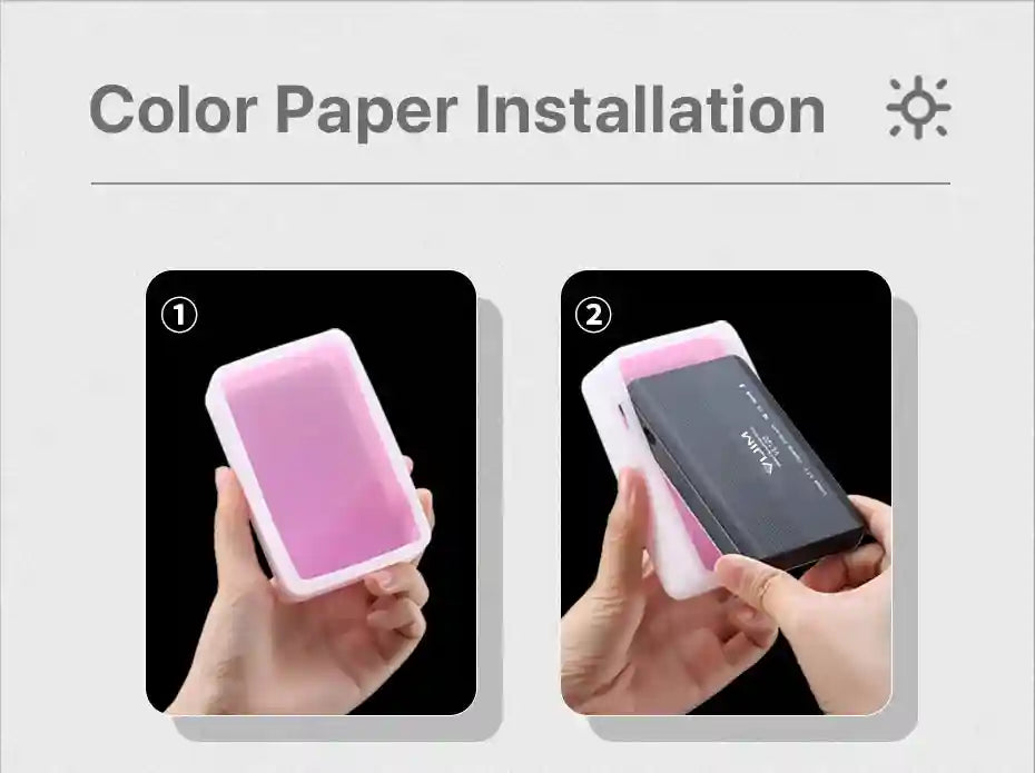 Silicone light diffuser sleeve for a portable LED panel, showing how to insert the light into the flexible case.