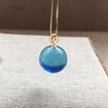 14mm Natural Ocean Aquamarine Beads Classic Pendant Necklace Women Men 18k Silver Wealth Gift Healing Crystal Jewelry