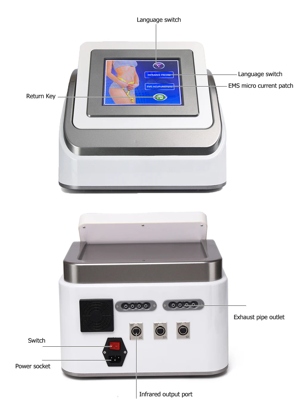 Portable Lymphatic Drainage Machine 3-in-1 EMS Massager with Heat Therapy Body Shaping Massage Equipment Tidesmit