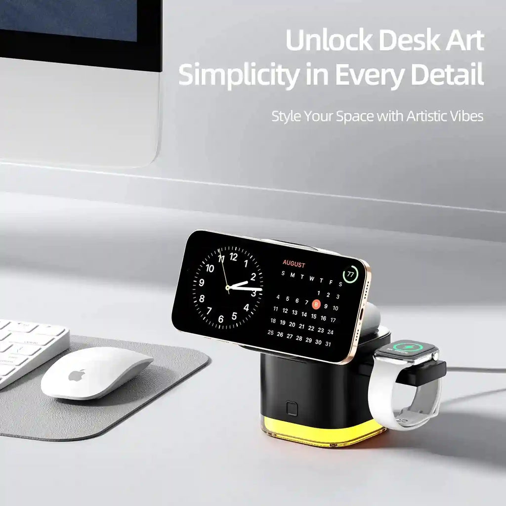 65W 5-in-1 Wireless Charging Station with LED Night Light Tidesmit