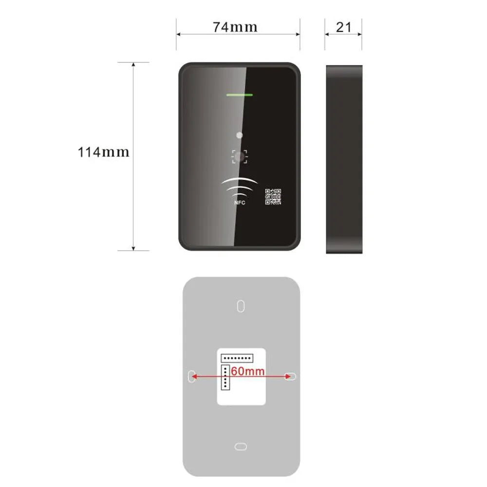 Smart QR Code Access Control Card Reader 13.56Mhz RFID Barcode Scanner Support Wiegand RS485 TTL 20000 Users