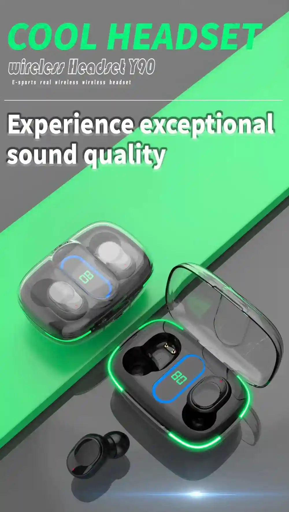 Y90 Wireless Bluetooth Earbuds | Waterproof TWS Audio | Tidesmit Tidesmit