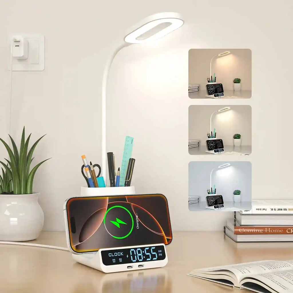5-in-1 Wireless Charger Desk Lamp, Qi Certified Multi-Device Station Tidesmit