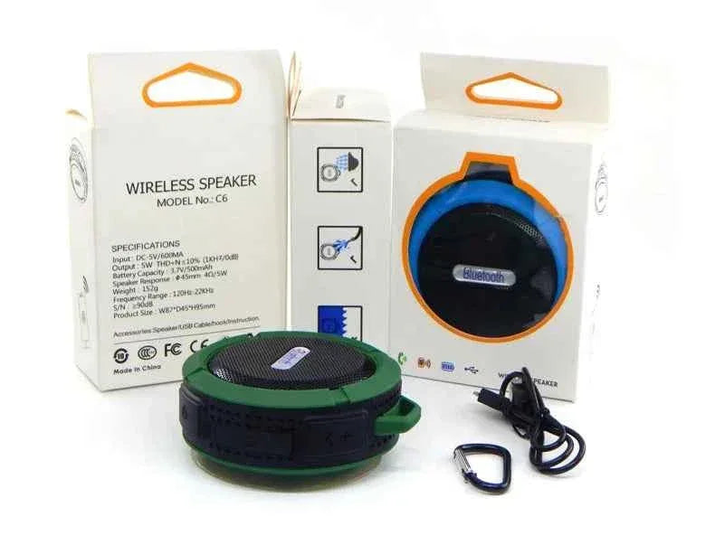 Portable Bluetooth Speaker - Waterproof Wireless Audio with Mic (Red) My Store