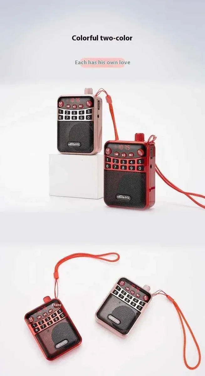 Portable Bluetooth Speaker with Flashlight - Gold & Red Audio Mini Speaker My Store