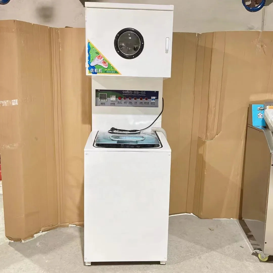 Shoe Washing and Drying Machine Combining Top Dryer Bottom Washer for Washing Plant Laundromat
