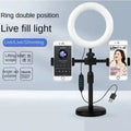 6-Inch LED Ring Light With Phone Stand - Adjustable Desktop Lighting Black Tidesmit