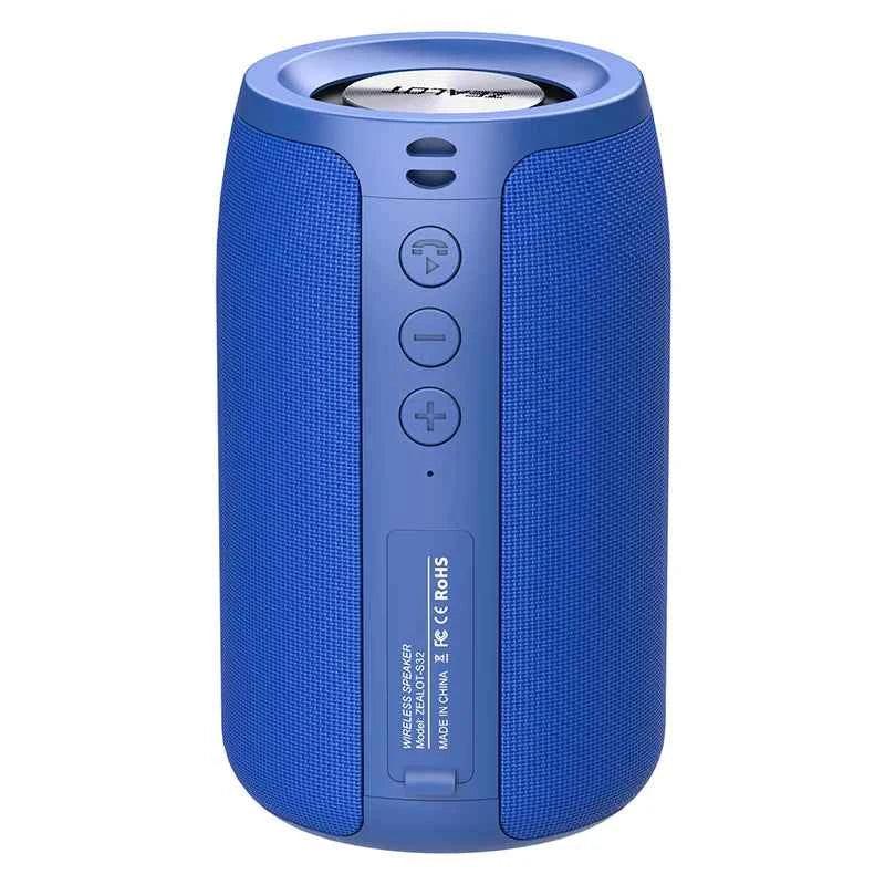 Portable Bluetooth Speaker Waterproof Wireless Audio 360 Sound Blue ABS My Store