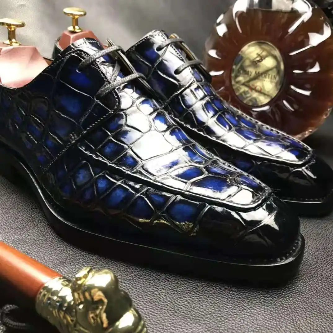 Stylish Genuine Crocodile Leather Shoes Men Formal Alligator Leather Customize Italian Shoes Goodyear Luxury Dress Men's Shoes