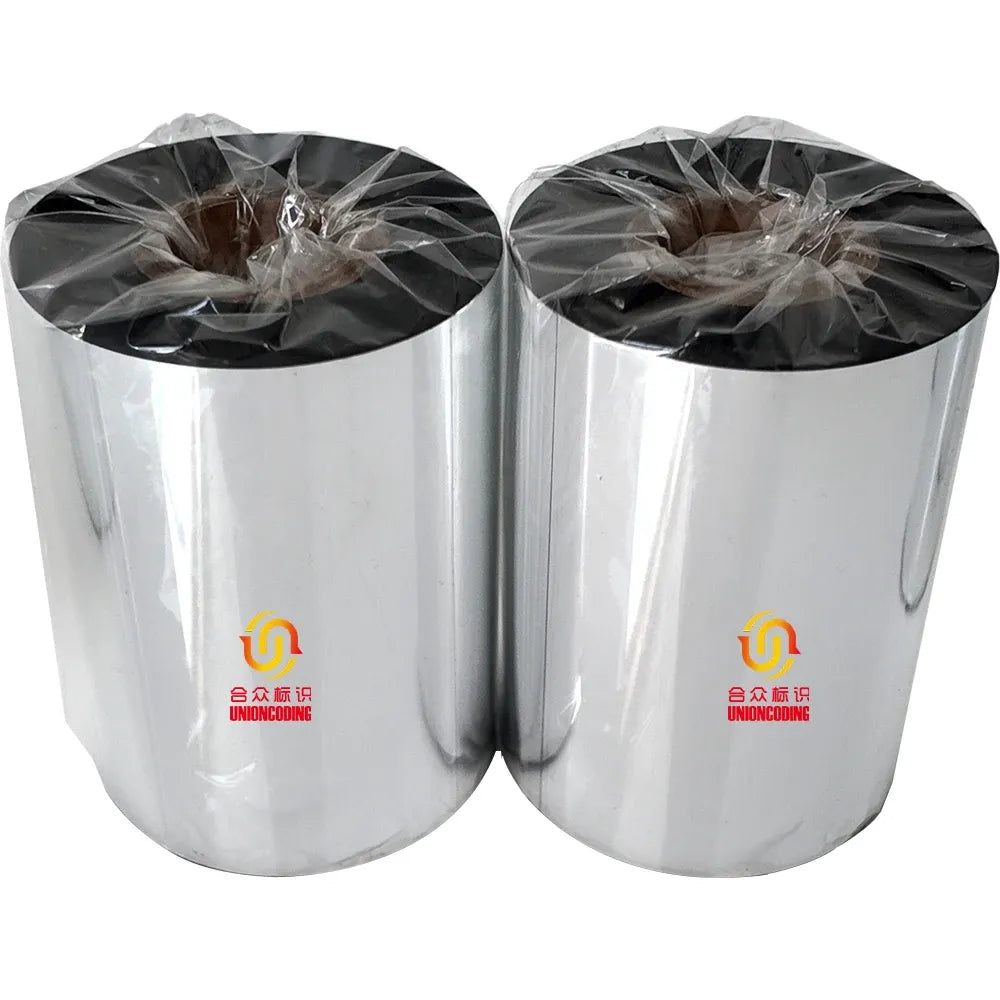 Waterproof vinyl sticker rolls, silver material with orange logo marks