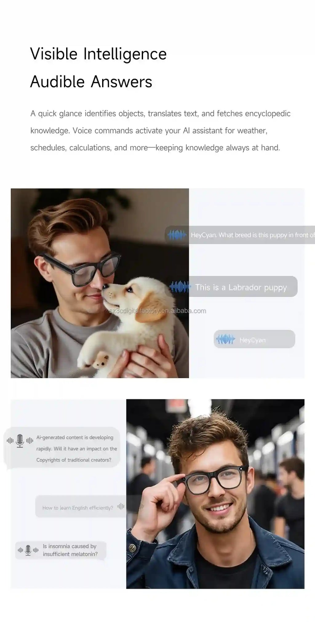 Smart Glasses with AI Translator & Camera – Tidesmit CY01 Tidesmit