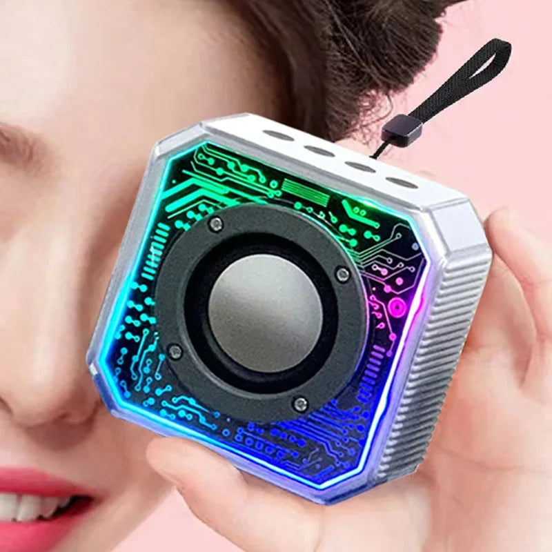 Mecha Portable Bluetooth Speaker with 360 Sound and RGB Light White. My Store