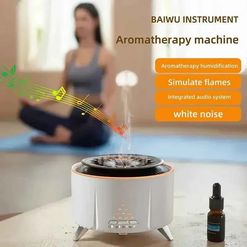 Jellyfish Aromatherapy Humidifier with Bluetooth Speaker, Wood Grain Finish My Store