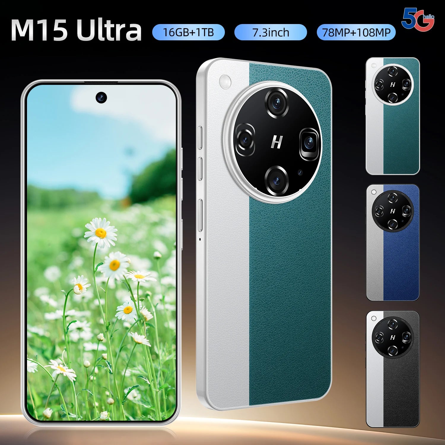 5G Smartphone 7.3 Inch 1TB Dual SIM Android 16GB RAM | Tidesmit Tidesmit