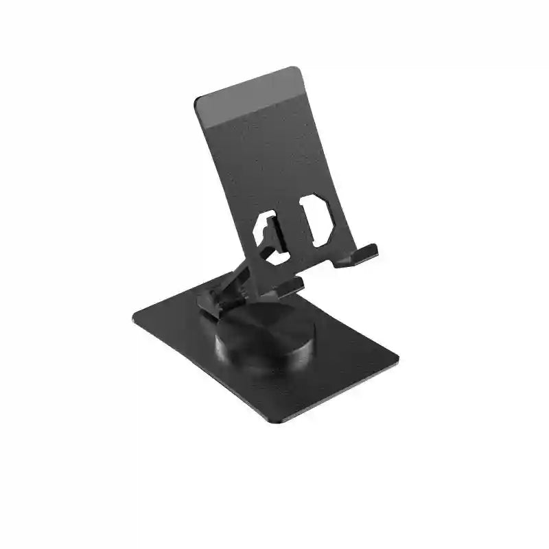 Foldable Aluminum Phone Stand: Adjustable Rotating Desktop Mount Black Tidesmit