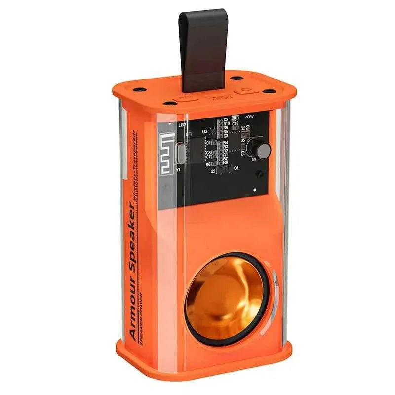 Portable Bluetooth Speaker Waterproof 360 Sound Wireless Audio Orange plastic My Store