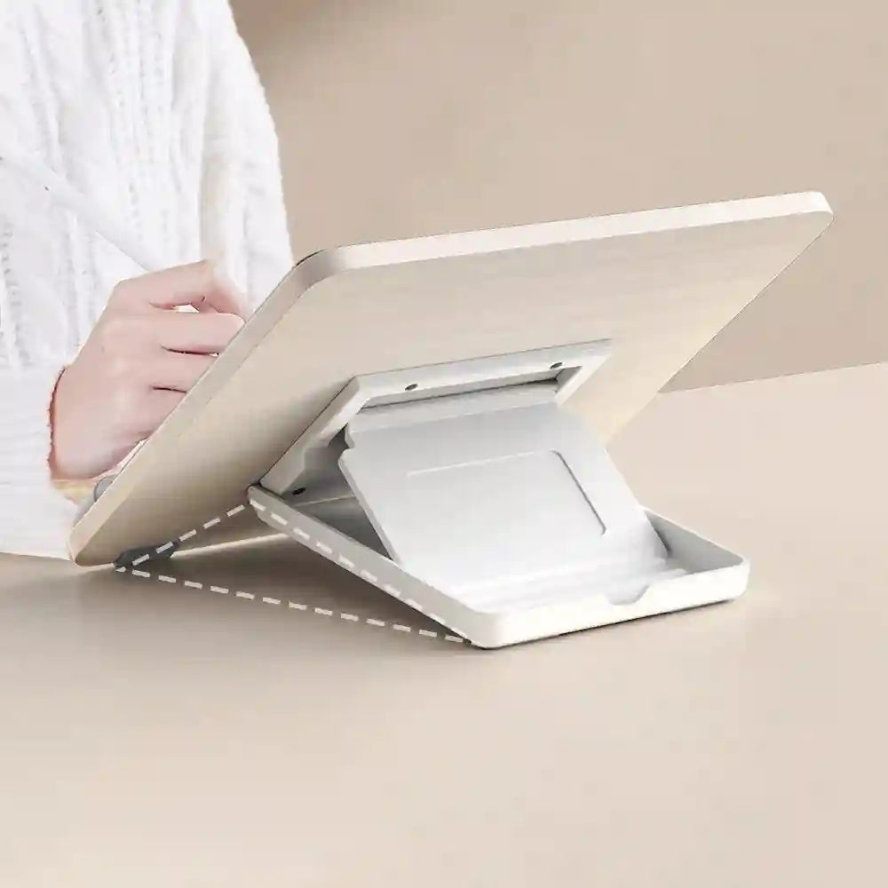 Foldable Tablet Stand – Adjustable Ergonomic Riser White | Tidesmit Tidesmit