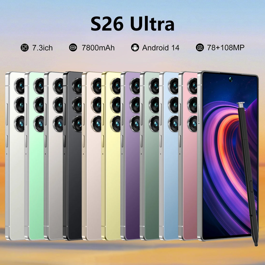 S26 Ultra 5G Android smartphone featuring 1TB storage and high-performance configuration in a sleek mobile design