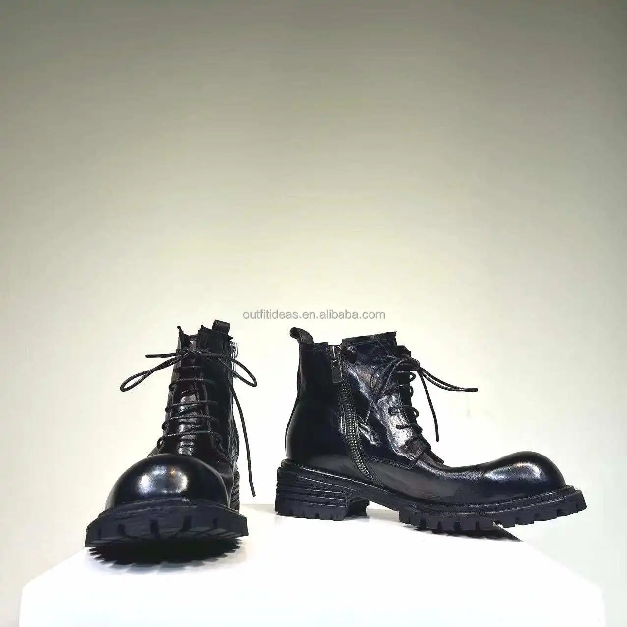 Exaggerated Toe Top Quality High-top Lace-up Men Martin Boots Leather Dress Shoes Oxfords Derby Shoe for Men Dress Shoes Oxfords