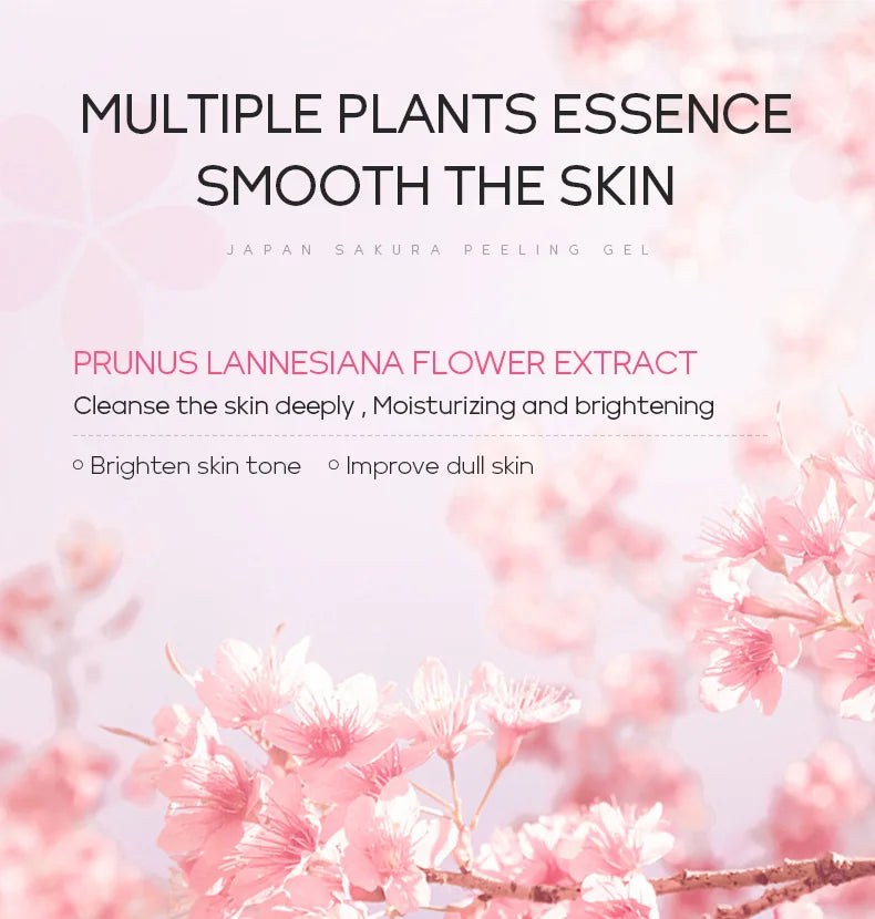Sakura Exfoliating Face Scrub Gel - Deep Pore Cleanser for Smooth Skin Scrubs Treatments Tidesmit