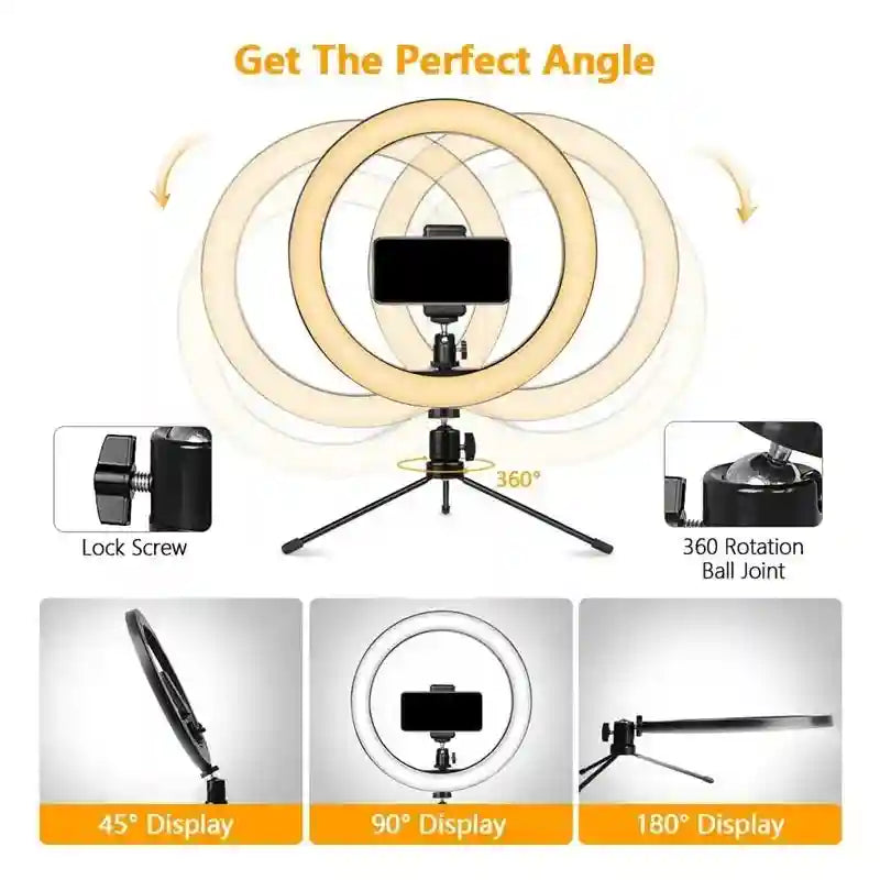 10 Inch RGB Ring Light With Tripod Stand - Model BR-10CRGB Tidesmit