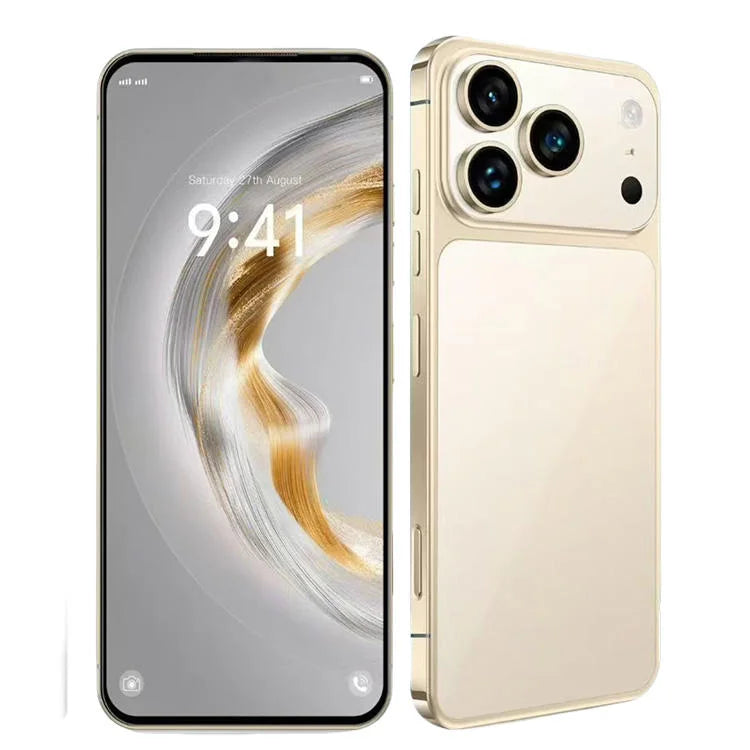 2025 New Phone 17 Pro Max unlocked 5G smartphone with 108MP HD display and long-lasting 6500mAh battery side view